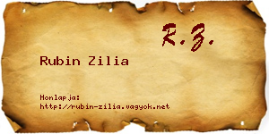 Rubin Zilia névjegykártya